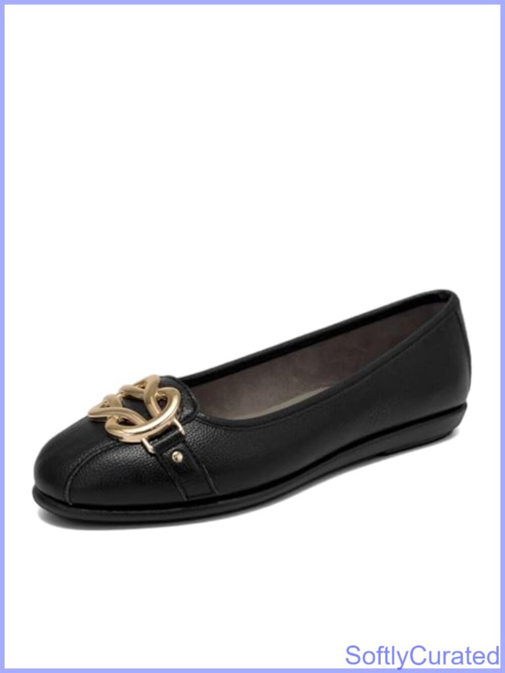 Slip-On Flats with Buckle Bow and Ortholite Insole